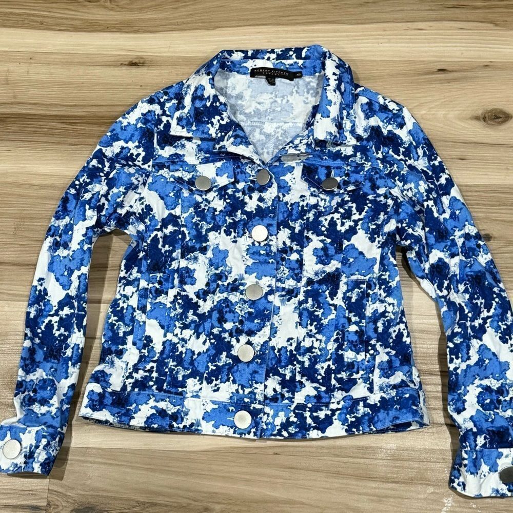 Robert Kitchen Canada Blue and White Lightweight Jacket Women’s XS